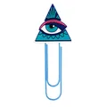 Creative blue paperclip with a multi-colored Evil Eye triangle charm for DIY bookmarks - 10