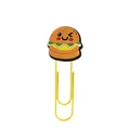 Detail view of a cute cartoon burger paperclip used as a creative bookmark for office - Burger Style (2) / 2