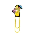Detail of a yellow food-shaped paper clip with a cartoon tropical drink charm - Ice Cream Style (1) / 1