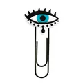 Unique Evil Eye design decorative metal paperclip bookmark for office stationery use - Evil Eye with Lashes and Teardrop (2) / 2