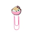 Cute pink paperclip with a cartoon tempura bowl decoration for office stationery - Tempura Bowl Style (4) / 4