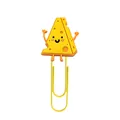 Cute cartoon cheese character paperclip bookmark in vibrant yellow for office DIY - 6