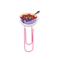 Creative cartoon acai bowl food paperclip bookmark in pink for office and school DIY - 7