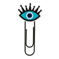 Creative evil eye paperclip with black crown decoration for bookmarks and office use - 8
