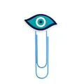 Creative light blue paperclip bookmark featuring a unique evil eye nazar symbol design - 12