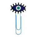 Large creative evil eye paper clip in light blue for office stationery and bookmarks - 13