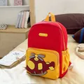 Lightweight kids cartoon helicopter backpack in vibrant red and yellow colors - High Quality Single Bag / Red