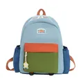 Multicolor lightweight children school backpack with JLINGHU mountain logo patch. - Small (Ages 1-3) / Blue