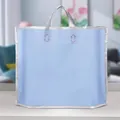 Hellblaue Kunststoff-Geschenkbeutel mit silbernen Griffen für Kleidung - Hellblauer Silberrand / Klein 14 Seide 30*25 Boden 6CM (10er Pack)