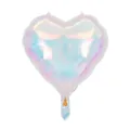 Iridescent heart-shaped foil balloon with holographic shimmer for party decorations - 18 Inch Heart Transparent Iridescent