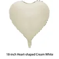 Elegant 18-inch cream white heart-shaped foil balloon for festive New Year parties - 18 Inch Heart Cream White