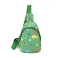 Grüne Kinder-Brusttasche mit niedlichen Dinosaurier-Prints und verstellbarem Gurt - Grün
