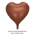 Premium 18-inch heart-shaped foil balloon in chocolate brown finish for parties - 18 Inch Heart Chocolate