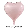 18-inch candy pink heart-shaped foil balloon for party decoration. - 18 Inch Heart Baby Pink