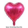 Professional 18-inch rose pink heart-shaped foil balloon for festive party celebrations - 18 Inch Heart (Includes 10m Ribbon) / Rose Pink