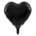 Elegant shiny black heart-shaped foil balloon for 2026 New Year Eve party decoration - 18 Inch Heart (Includes 10m Ribbon) / Black