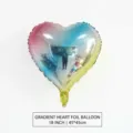 18 inch heart shaped gradient foil balloon with pink blue and yellow colors for parties - 18 Inch Heart (Includes 10m Ribbon) / Colorful Gradient