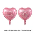 18-inch pink heart foil balloons featuring Happy Birthday text in English and Chinese - 18 Inch (Bilingual Happy Birthday) / Pink