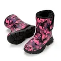 Waterproof pink camouflage kids snow boots with thickened non-slip rubber soles - 27 / Camo Rose Red