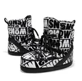 Trendy black and white letter print moon boots for women's winter skiing and outdoor wear - 37/38 / S-02 Black and White Letters