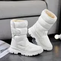 White waterproof snow boots for kids featuring warm fur lining and camo pattern design - 27 / All Camo Ivory White