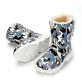 Children's blue camouflage snow boots with thick faux fur lining and anti-slip sole - 31 / White Blue Camouflage