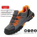 Zapato de seguridad ligero gris y naranja con una entresuela de Kevlar resistente - 38 / Estilo para Todas las Estaciones (2529) / Gris