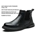 Men's black high-top safety boots with steel toe and anti-puncture sole - 37 / Black