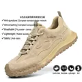 Scarpe antinfortunistiche kaki traspiranti con punta in acciaio e suola antiperforazione - 37 / Antistatico (2333) / Colore sabbia