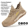 Chaussures de sécurité respirantes kaki pour hommes avec embout acier et anti-perforation - 39 / 2536 Modèle toutes saisons sable