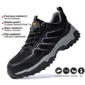 Breathable black mesh safety shoes with puncture resistant steel toe for construction work - 35 / 8866 Black Mesh Style / Black