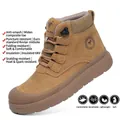 Botas de seguridad marrones para hombre con puntera de acero y suela antideslizante - 38 / Estilo 2567 Camel para Todas las Estaciones