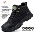Black safety work shoes for men, puncture and smash resistant protective boots. - 37 / Black