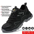 Breathable black safety work shoes with steel toe and puncture resistant sole - 37 / 8856 Four Seasons Style / Black
