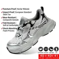 Zapatos de seguridad transpirables para mujer con punta de acero y antiperforación - 34 / Estilo 2583 para Todas las Estaciones / Gris claro
