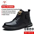 Professional high-top black safety work boots with steel toe and puncture-resistant sole. - 37 / All-Season Anti-Smash & Puncture Proof (2368G) / Black