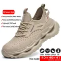 Breathable steel toe safety shoes for men with puncture-proof Kevlar midsole in khaki - 38 / 2533 All-Season Style / Sand