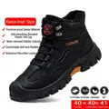 Botas de trabajo de seguridad negras con forro polar, antipinchazos y antigolpes - 37 / 2373 [Forro de Pelusa] (2373) / Negro