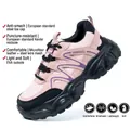 Zapatos de seguridad rosas para mujer con puntera de acero y suela de Kevlar antipinchazos - 35 / Estilo para Todas las Estaciones (2609) / Rosa