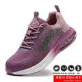Zapato de seguridad violeta transpirable con suela de Kevlar antipinchazos y puntera. - 34 / Estilo 8853 para Todas las Estaciones (Púrpura)