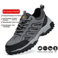 Grey and black lightweight safety shoes for men with steel toe and puncture resistance - 37 / 8866 Grey Four Seasons Style / Gray