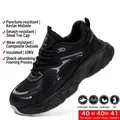 Zapatos de seguridad negros con suela de Kevlar y puntera de plástico resistente - 34 / Estilo de Malla (2557) / Negro