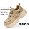 Breathable lightweight safety shoes with anti-puncture Kevlar midsole and 10KV insulation - 34 / Style 8855 (Sand Mesh Version)