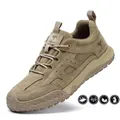 Khaki breathable safety work shoes with 6KV insulation and puncture resistance - 35 / No Steel Toe Sand