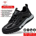 Black lightweight safety work shoes with breathable mesh and anti-puncture sole for men - 35 / No Steel Toe Style (2326P) / Black