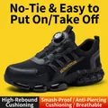 Zapatos de seguridad transpirables para hombre con punta de acero y anti-pinchazo - 36 / Zapatos de Seguridad con Hebilla Rotativa Etiqueta Amarilla (3511)