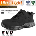 Zapato de seguridad negro transpirable con puntera de acero y suela antiperforación - 38 / Estilo con Cordones (A717) / Negro