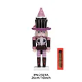 Handcrafted 10-inch wooden nutcracker doll with cupcake hat and glittery pink dessert details - Coffee Body (BJ-2501A) / 25cm