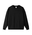 Sudadera clásica de cuello redondo negra lisa de vellón grueso para hombre y unisex - S / Tops / Negro Cuello Redondo