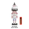 Handcrafted 10-inch wooden nutcracker featuring a pink dessert hat and glitter accents - White Body (BJ-2501B) / 25cm